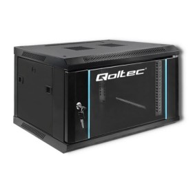 Qoltec RACK Cabinet 19" | 6U | 600 x 370 x 450 | Tempered doors | Hanging | Steel case | Lock | Black