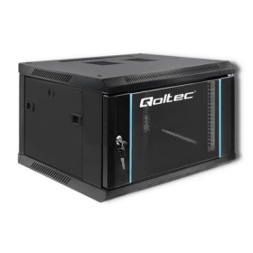 Qoltec RACK Cabinet 19" | 6U | 600 x 370 x 600 | Tempered doors | Hanging | Steel case | Lock | Black
