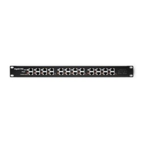 Qoltec Patch panel RACK | 12 ports | PoE | Black