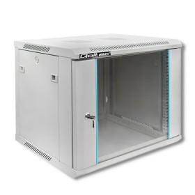 Qoltec RACK Cabinet 19" | 9U | 600 x 500 x 450 | Tempered doors | Hanging | Steel case | Lock | Grey