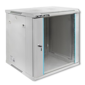 Qoltec RACK Cabinet 19" | 12U | 600 x 635 x 450 | Tempered doors | Hanging | Steel case | Lock | Grey