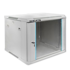 Qoltec RACK Cabinet 19" | 9U | 600 x 500 x 600 | Tempered doors | Hanging | Steel case | Lock | Grey
