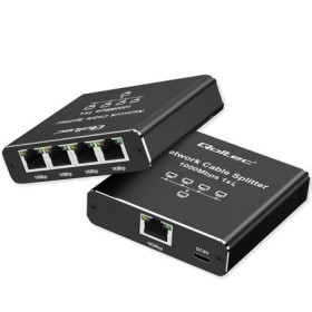 Qoltec Splitter Ethernet mini SWITCH 1x4 RJ45 | 1000Mb/s | USB-C | Aluminium