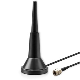Qoltec 4G LTE antenna with magnetic base | 5dBi | indoor | omnidirectional |600-2700 MHz | SMA | 3m