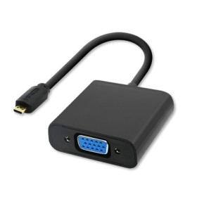 Qoltec Micro HDMI D male Adapter | VGA female | +3.5mm Audio | 0.2m