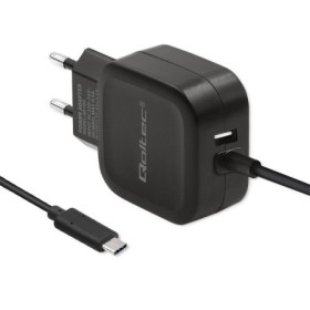 Qoltec Charger 17W | 5V | 3.4A | USB + USB type C