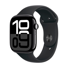 Watch Apple Watch Series 10 GPS 46mm Jet Black Aluminium Case with Black Sport Band S/M - Black