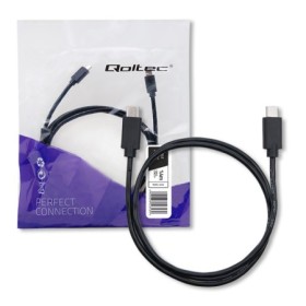 Qoltec USB 2.0 cable type C male | USB 2.0 type C male | 1.4m | Black