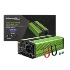 Qoltec Pure Sine Wave Inverter Monolith | battery charger | UPS | 300W | 600W |  12V to 230V