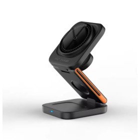 Estação de carregamento 3 em 1 para iPhone, carregador de viagem multifunções - Preto