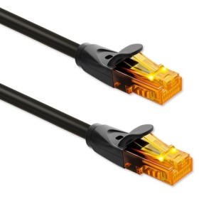 Qoltec UTP Patchcord Cable| CAT6 | 2 x RJ-45 | High speed 1Gb/s | Gold - plated contacts | 10m | Black