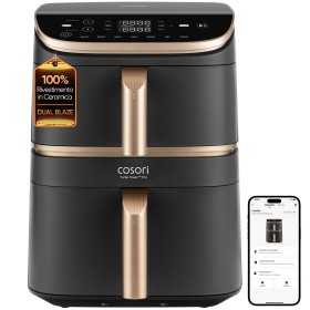 Cosori Turbo Tower Pro Smart Individual 10,8 l Independente 2630 W Fritadeira a ar quente Preto, Dourado