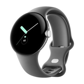 Watch Google Pixel Watch WiFi 41mm Polished Silver Case with Sport Band - Charcoal