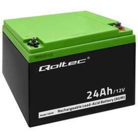 Qoltec AGM battery | 12V | 24Ah | Maintenance-free | Efficient| LongLife | for UPS, scooter