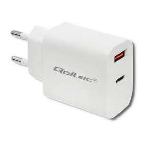 Qoltec Charger | 18W | 5-12V | 1.5-3A | USB type C PD | USB  QC 3.0 | White