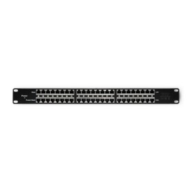 Qoltec patch panel  RACK| 48V | 24 ports | Passive PoE injector | Black