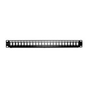 Qoltec Patch panel RACK | 24 ports | UTP blank | Black