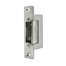 Qoltec Electric strike With lock and memory + mounting plate | 12V | Stainless steel