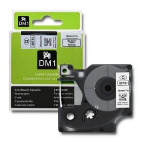 Qoltec Tape for DYMO D1 45803, 45808 | 19mm x 7m | White/Black print