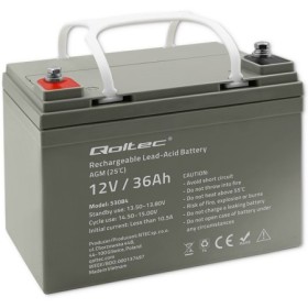 Qoltec  AGM battery | 12V | 36Ah | Maintenance-free | Efficient| LongLife | for UPS, scooter
