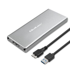Qoltec Aluminium Enclosure | M.2 SSD drive | SATA | NGFF| USB 3.0 | Super speed 5GB/s | 2TB | Silver