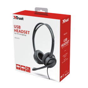 Headphones Trust Mauro 17591 Com Microf. USB Preto